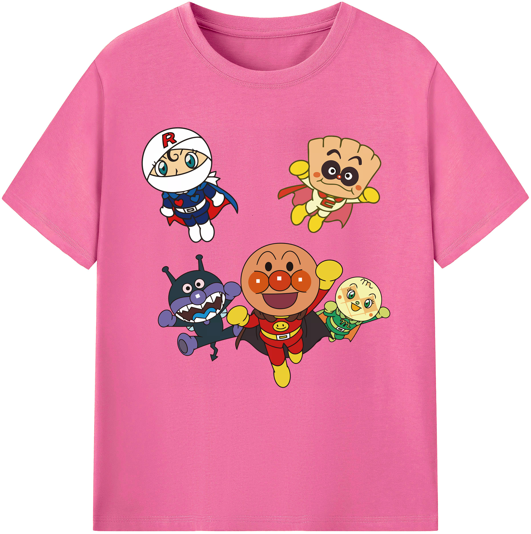 （画像用） アンパンマン Anpanman レディースカジュアルプリントTシャツ（綿100％）